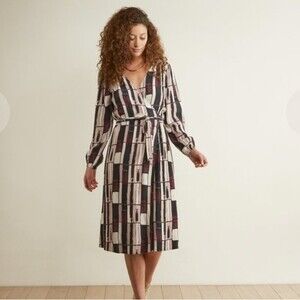 NWT THE ODELLS | Eva LS Wrap Dress - Museo Stripe S